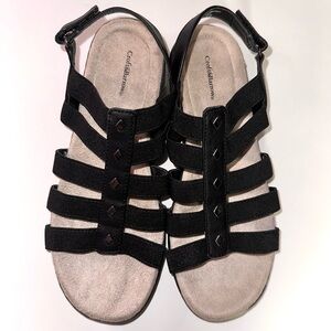 Croft & Barrow Black Stretch Adjustable Fit Cushioned Footbed Gladiator Sandals